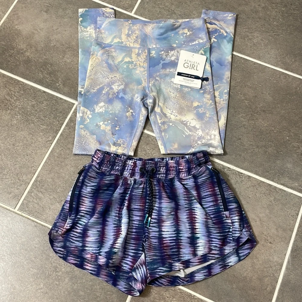 BUNDLE Athleta Girl High Rise Tight & All Girl Play 3” Shorts size L/12